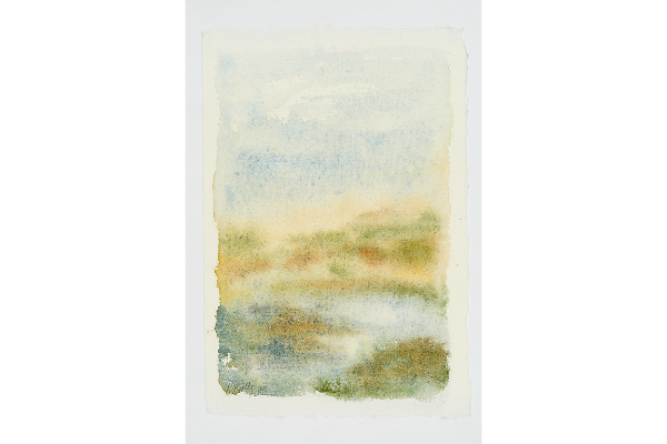 Transported XVIII, Watercolour on artisanal paper, 6.5x9.5 in.